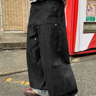Cominny Carpenter Raw Wide Denim Pants