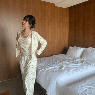 Memento Ribbon Cherry ThreePiece Pajama Set