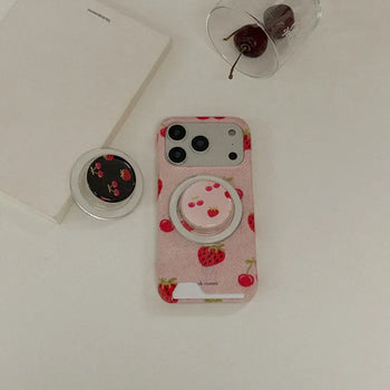 Soft Berry Knit iPhone MagSafe Grip Talk Holder Epoxy