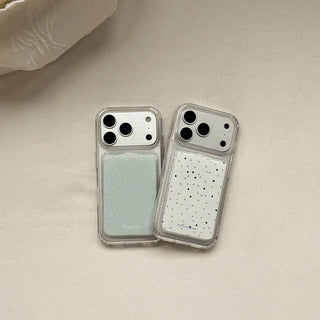 Matcha Mood MagSafe Clear Card Wallet Pocket Case