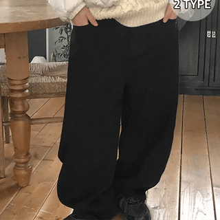 Huin Cotton Brushed Denim Wide Pants