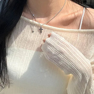 Surgical steel cross necklace
