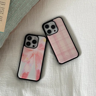 Vintage Pink Beige iPhone 18 MagSafe Black Bumper Case