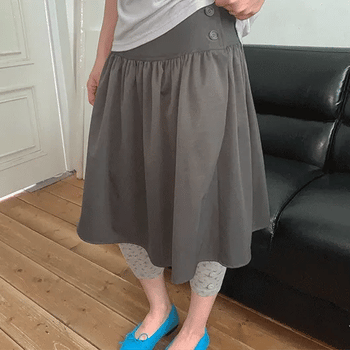 Fog button midi skirt