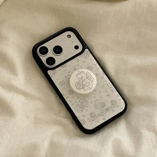 Vintage Bakery Bears iPhone 18 Pro Galaxy Epoxy Black Bumper Case