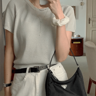 Nish Linenlike Raglan Short Sleeve Knit