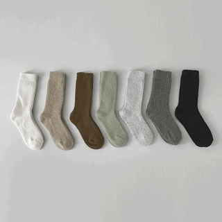 Sepia Cashmere Wool Ribbed Socks