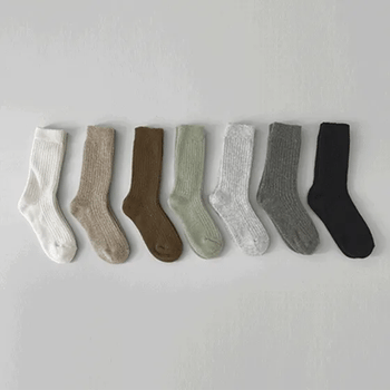 Sepia Cashmere Wool Ribbed Socks