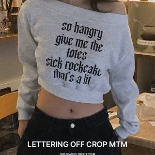 Lettering Off-Crop Sweatshirt