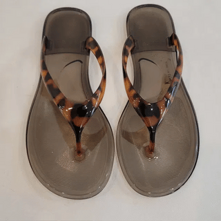 Newty Leopard Jelly Flipflops