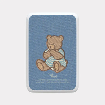 Teddy in denim MagSafe 500mAh Power Bank iPhone Wireless Charging