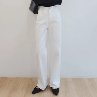 Mockbin Cotton Ivory Semi Bootcut Pants