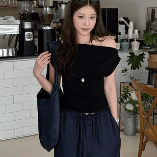 Deli Shirred Off-Shoulder Top