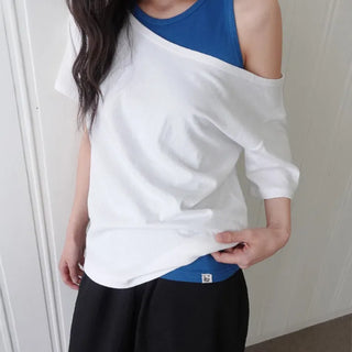 Kozling Off-shoulder Short-sleeve T-shirt