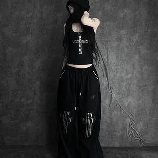 fur side cross pants