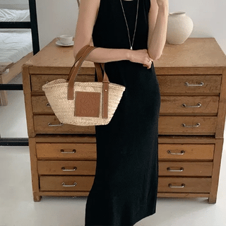 Irid Cooling Halter Knit Sleeveless Dress