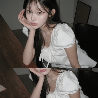 Vein Puff Ribbon Blouse