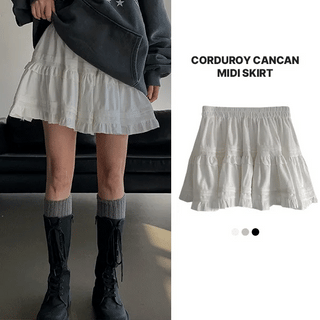 Levin Corduroy Tiered Mini Skirt
