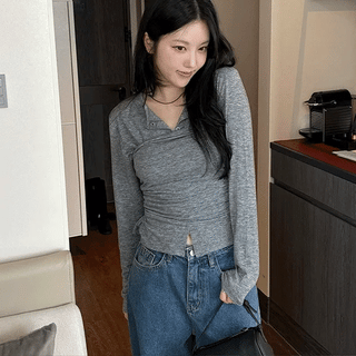 Leaf Top Cardigan Set