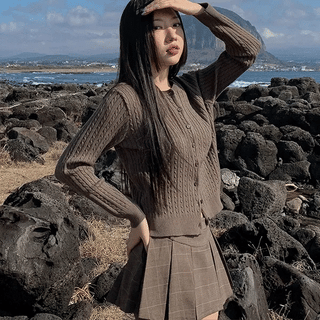 Fruit Cable Knit Cardigan