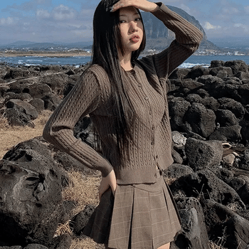 Fruit Cable Knit Cardigan