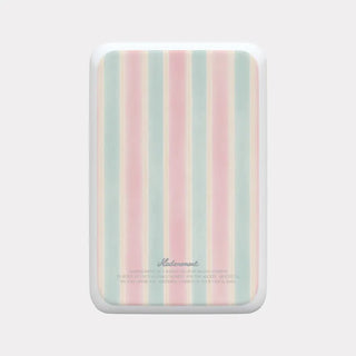Soft pastel stripe MagSafe 500mAh Power Bank iPhone Wireless Charging