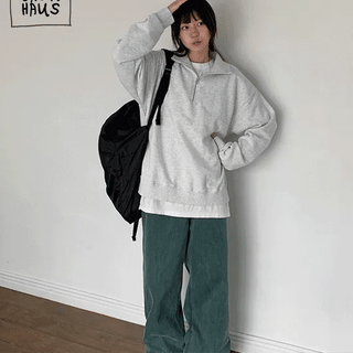 Fimo Half-Zip Anorak Oversized Sweatshirt