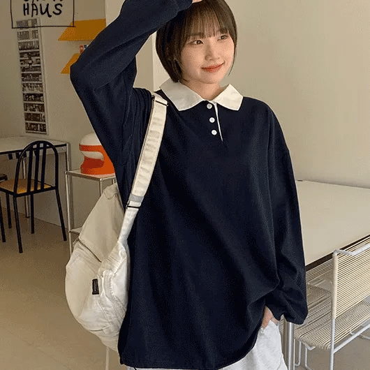 Minets Over Color Block Collar Rugby Tee
