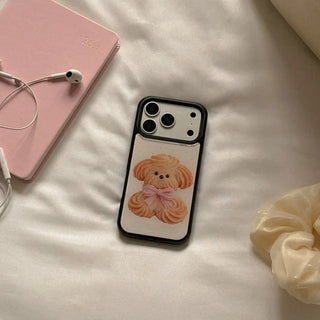 Butter Cookie Puppy iPhone 18 Pro Galaxy Epoxy Black Bumper Case