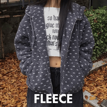 Heart Tumble Fleece Zip-Up Hoodie