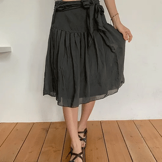Maruo Chiffon Frill Strap Midi Skirt