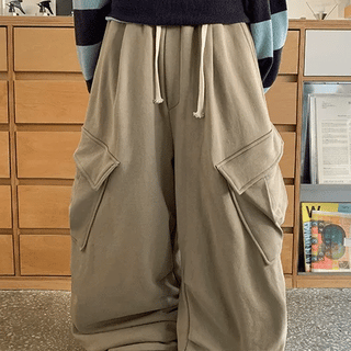 Bettyny Banding String Parachute Wide Cargo Pants