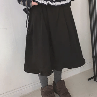 Brikin Cotton Midi Frill Skirt