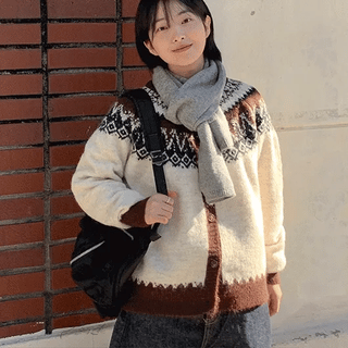 Metker Nordic Wool Knit Cardigan