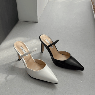Fuzzy Square TwoWay Midi Heels