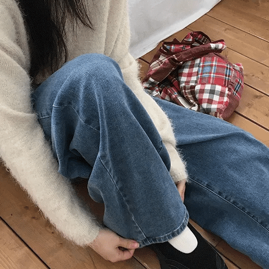 Hill Car Cut Denim Wide Pants