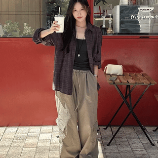 Sling wide cargo pants