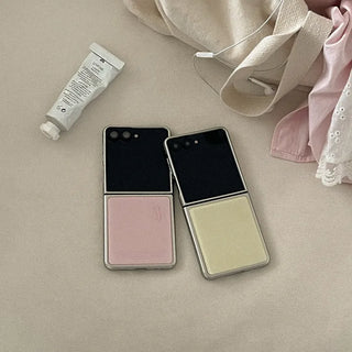 [mm] Blossom Plain Galaxy Epoxy Zflip Fold 8 Silver Bumper Phone Case