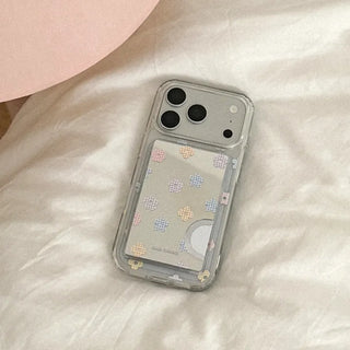 Flower Gingham Design [MagSafe Mirror Card Wallet]