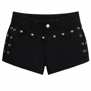 Button Leather Shorts