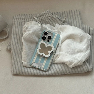 Cotton Stripe iPhone 16 Pro Card Holder Hard Case