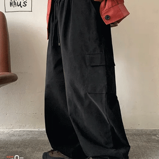 Varmilla Cargo Elastic Waist Pants  - Peach Fleece Ver.