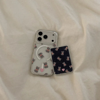 Denim Cat MagSafe Clear Jelly Hard Phone Case for iPhone 17 Pro
