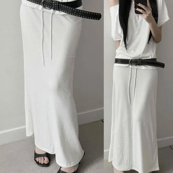 Neuro String Maxi Long Skirt