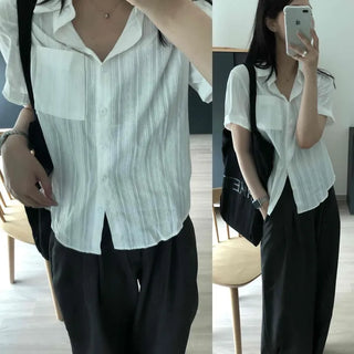 Surf Stripe See-through Short Sleeve Shirt