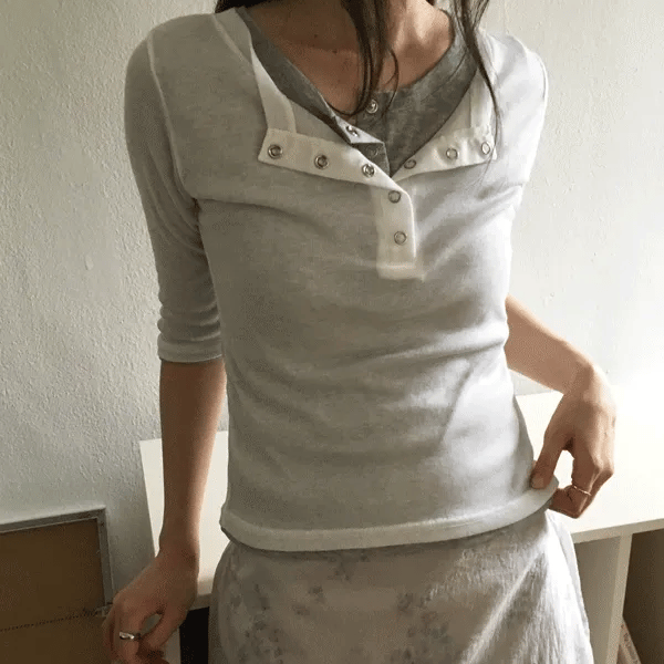 Teens Henley Neck Half-Sleeve T-Shirt (4 colors)