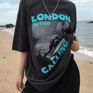 London Oversized Printed Half T-shirt