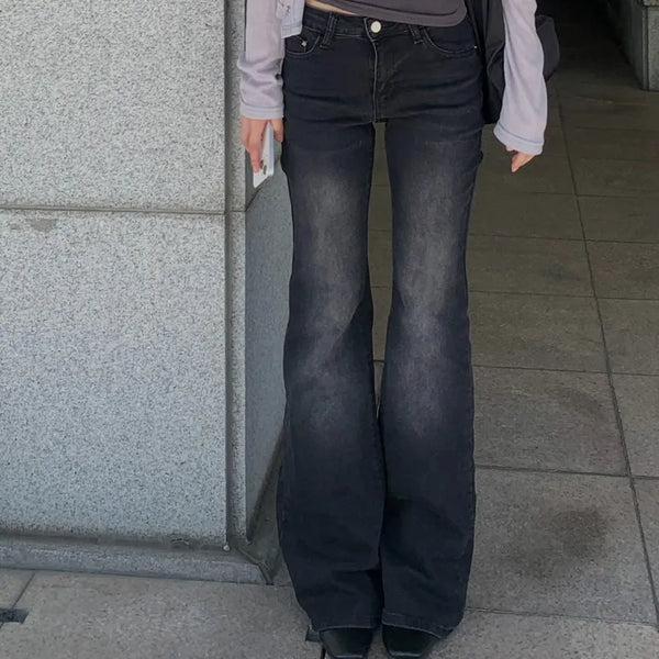 Catch Semi-Low Washed Bootcut Pants