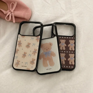 Cocoa Teddy iPhone 18 Pro Galaxy Epoxy Black Bumper Case