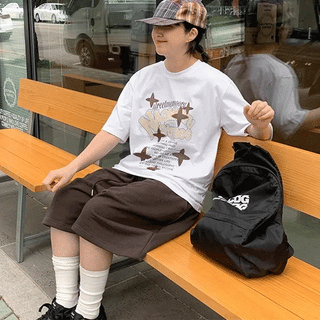 Cafto Print Oversized Short Sleeve Tee